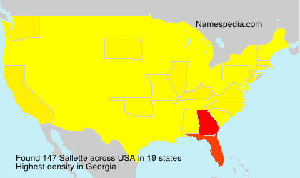 Surname Sallette in USA