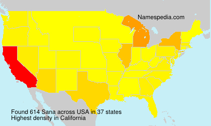Surname Sana in USA Surname Sana in USA