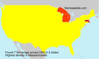 Surname Sanavage in USA