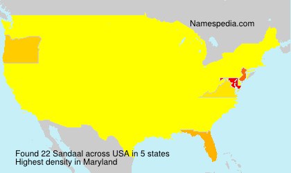 Surname Sandaal in USA Surname Sandaal in USA