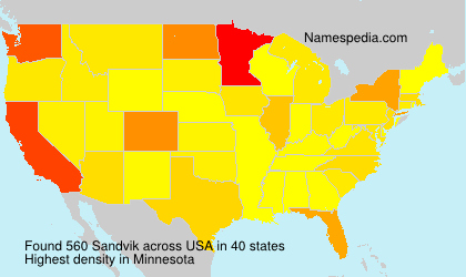 Surname Sandvik in USA Surname Sandvik in USA