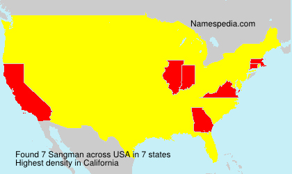 Surname Sangman in USA