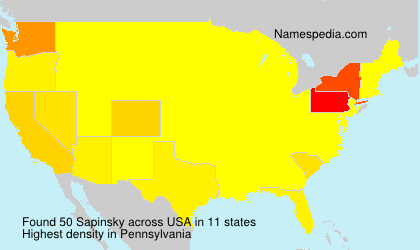 Surname Sapinsky in USA Surname Sapinsky in USA