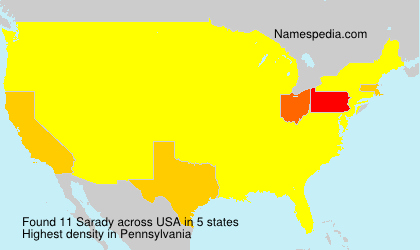 Surname Sarady in USA Surname Sarady in USA