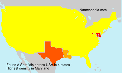Surname Sarafidis in USA Surname Sarafidis in USA