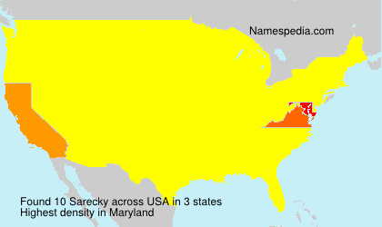 Surname Sarecky in USA Surname Sarecky in USA