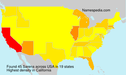 Surname Sarena in USA Surname Sarena in USA