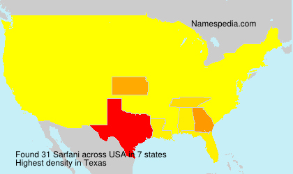 Surname Sarfani in USA Surname Sarfani in USA