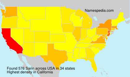 Surname Sarin in USA Surname Sarin in USA