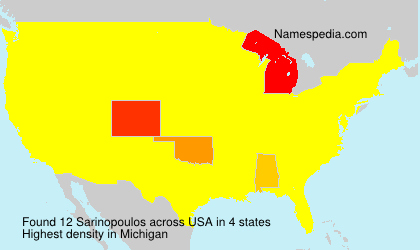 Surname Sarinopoulos in USA Surname Sarinopoulos in USA