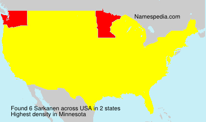Surname Sarkanen in USA Surname Sarkanen in USA