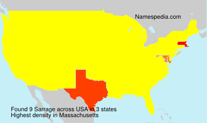 Surname Sarrage in USA Surname Sarrage in USA