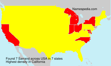 Surname Sarrand in USA Surname Sarrand in USA