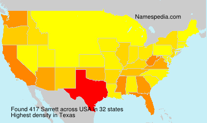 Surname Sarrett in USA Surname Sarrett in USA