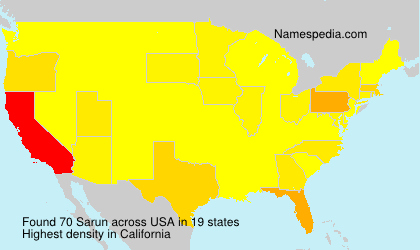 Surname Sarun in USA Surname Sarun in USA