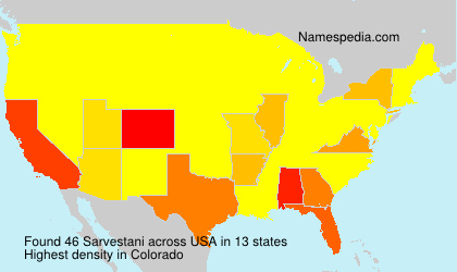 Surname Sarvestani in USA Surname Sarvestani in USA