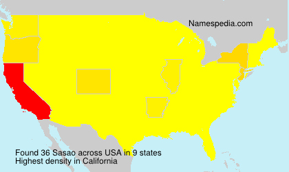 Surname Sasao in USA