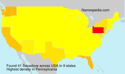 Surname Savadove in USA