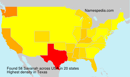 Surname Savanah in USA Surname Savanah in USA