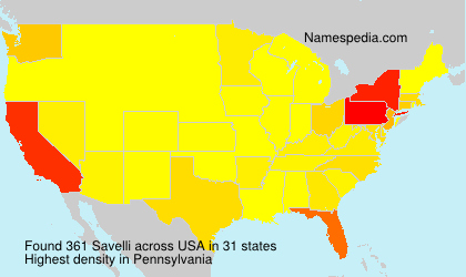 Surname Savelli in USA Surname Savelli in USA