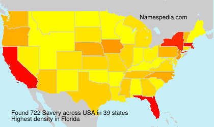 Surname Savery in USA Surname Savery in USA