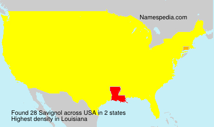 Surname Savignol in USA