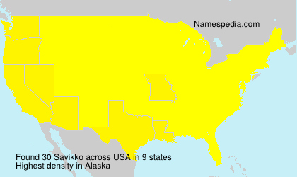 Surname Savikko in USA Surname Savikko in USA