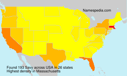 Surname Savy in USA Surname Savy in USA