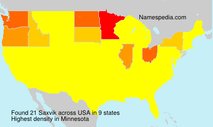 Surname Saxvik in USA Surname Saxvik in USA