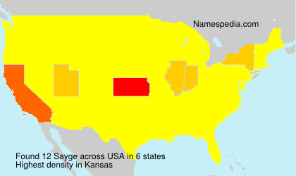 Surname Sayge in USA Surname Sayge in USA