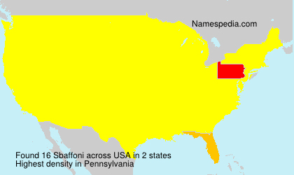 Surname Sbaffoni in USA