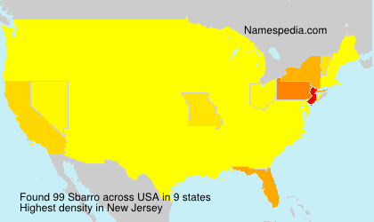 Surname Sbarro in USA Surname Sbarro in USA