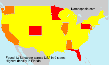 Surname Schaeder in USA Surname Schaeder in USA