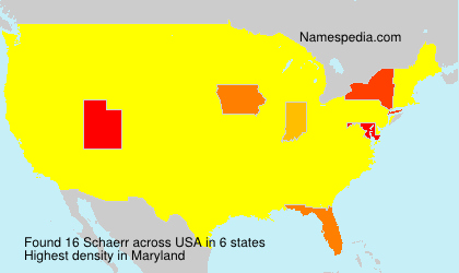 Surname Schaerr in USA Surname Schaerr in USA