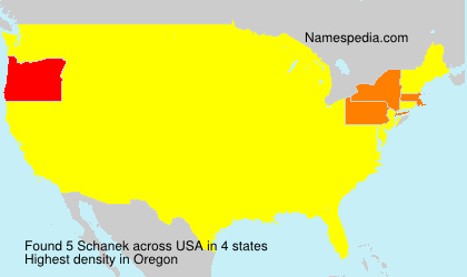 Surname Schanek in USA