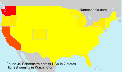Surname Scheenstra in USA