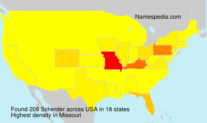 Surname Scherder in USA Surname Scherder in USA