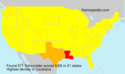 Surname Schexnider in USA Surname Schexnider in USA