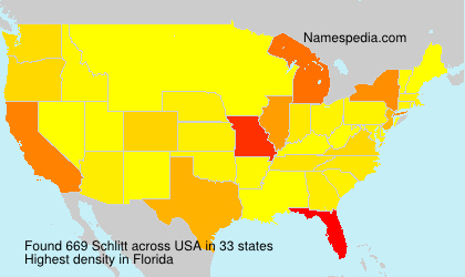 Surname Schlitt in USA Surname Schlitt in USA