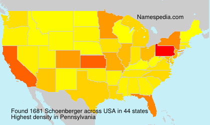 Surname Schoenberger in USA Surname Schoenberger in USA