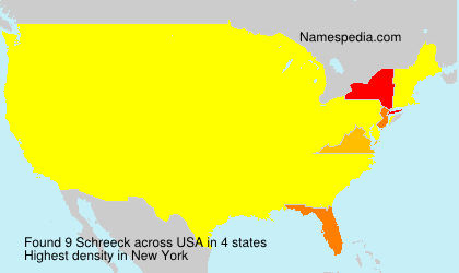 Surname Schreeck in USA Surname Schreeck in USA