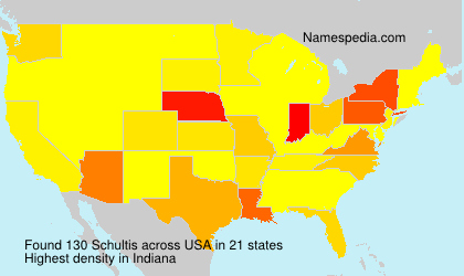 Surname Schultis in USA