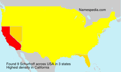 Surname Schurhoff in USA