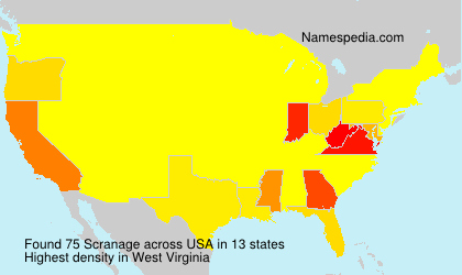 Surname Scranage in USA Surname Scranage in USA