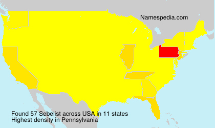 Surname Sebelist in USA Surname Sebelist in USA