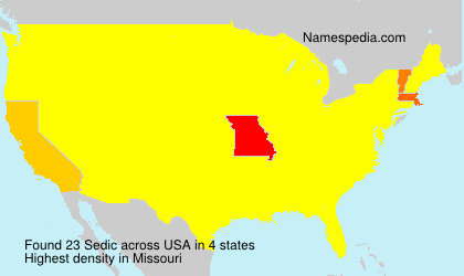 Surname Sedic in USA Surname Sedic in USA