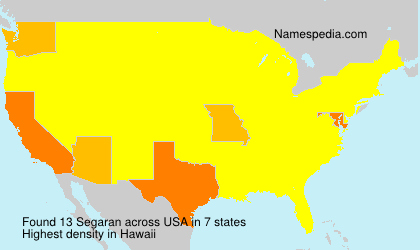Surname Segaran in USA Surname Segaran in USA