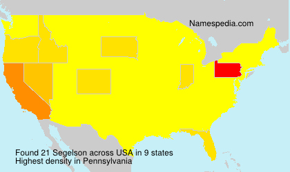 Surname Segelson in USA Surname Segelson in USA