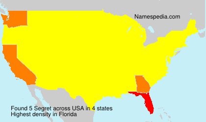 Surname Segret in USA Surname Segret in USA