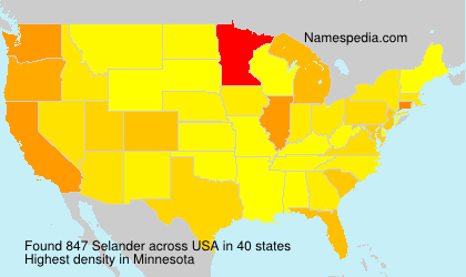 Surname Selander in USA Surname Selander in USA